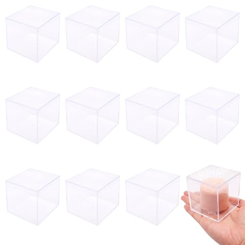GDFYMI 12 transparente Acryl-Box, Mini-Aufbewahrungsbox mit Deckel, Acryl-Behälter, quadratischer Würfel für Display, Schmuck, Süßigkeiten, Pillen, 2,1 x 2,1 x 2,1 cm von GDFYMI