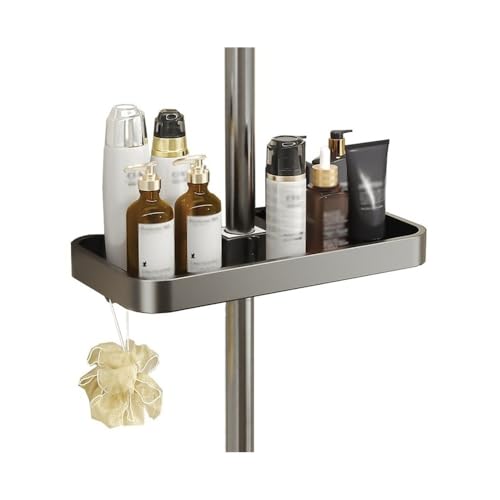 Badezimmer-Aufbewahrungsregal Modernes, verstellbares Duschregal mit Geländer und Haken, platzsparende Handtuchaufbewahrungslösung von GDHKDDFL