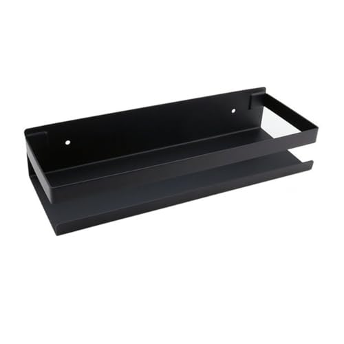 GDHKDDFL Badezimmer-Aufbewahrungsregal Modernes Duschregal zur Wandmontage, 30 cm rechteckiges Handtuchregal, Elegantes Badezimmerzubehör mit Matter Oberfläche(Black,40cm) von GDHKDDFL