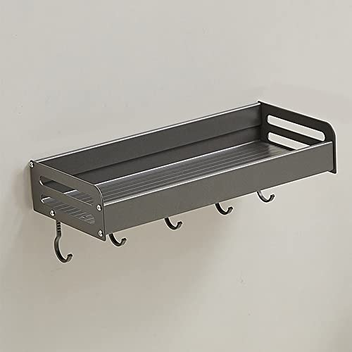 GDHKDDFL Badezimmer-Aufbewahrungsregal Multifunktionaler schwimmender Duschkorb for Kosmetik-, Shampoo- und Küchengewürzflaschen(Grey,40Cm) von GDHKDDFL