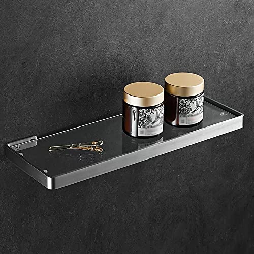 GDHKDDFL Badezimmer-Aufbewahrungsregal Multifunktionales Duschregal aus Glas und Aufbewahrungsregal for Kosmetika – Schwebende Gewürzregale for die Küche – Schwarz(Black,25Cm) von GDHKDDFL