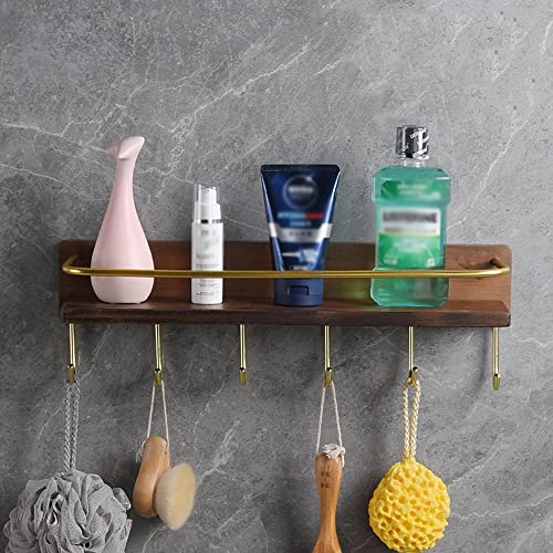 GDHKDDFL Badezimmer-Aufbewahrungsregal Regal mit Aluminiumhaken – Schwebendes Aufbewahrungsregal for Kosmetika, Shampoo und Handtücher – 30 cm großer Gewürz-Organizer for die Küche(45cm Hook) von GDHKDDFL