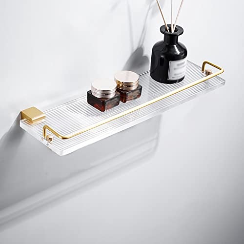 GDHKDDFL Badezimmer-Aufbewahrungsregal Schwebendes Aufbewahrungsregal zur Wandmontage for Kosmetika, Handtücher und Gewürze – 50 cm robuster Organizer, platzsparendes Design(40cm no Rod) von GDHKDDFL