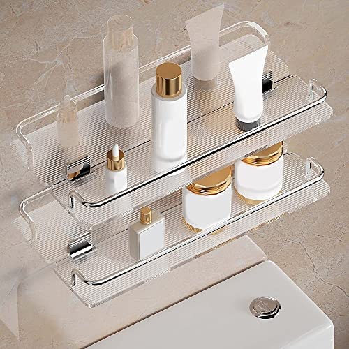 GDHKDDFL Badezimmer-Aufbewahrungsregal Schwebendes Badezimmerregal zur Wandmontage, Schminktisch-Organizer for Kosmetik, Gewürzregal for die Küche, Handtuchhalter(2 Single Pole,40Cm) von GDHKDDFL