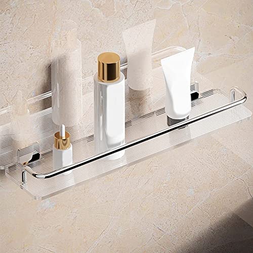 GDHKDDFL Badezimmer-Aufbewahrungsregal Schwebendes Badezimmerregal zur Wandmontage, Schminktisch-Organizer for Kosmetik, Gewürzregal for die Küche, Handtuchhalter(Single Pole,40Cm) von GDHKDDFL