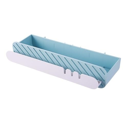 GDHKDDFL Badezimmer-Aufbewahrungsregal Selbstklebende Duschaufbewahrung ohne Bohren, Handtuchhalter aus Kunststoff for Küche und Bad(Blue) von GDHKDDFL