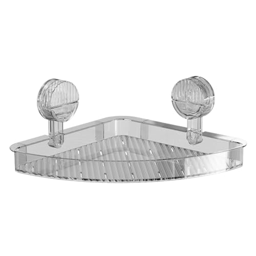 GDHKDDFL Badezimmer-Aufbewahrungsregal Starke Tragfähigkeit, einfache Installation, Abnehmbarer Grauer Organizer for platzsparende und ordentliche Aufbewahrung(Clear) von GDHKDDFL