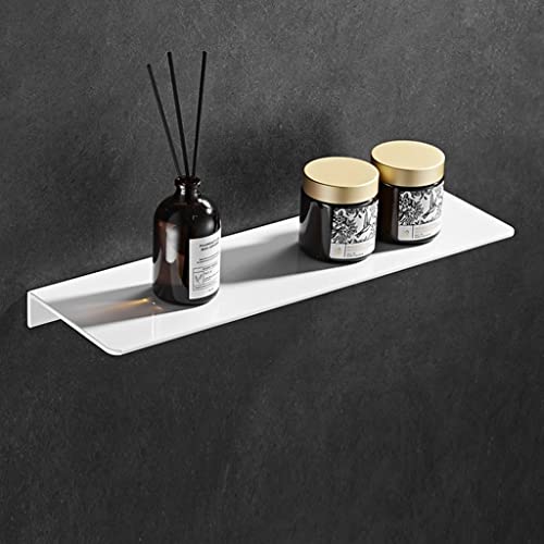 GDHKDDFL Badezimmer-Aufbewahrungsregal Wandmontiertes schwebendes Lagerregal for Kosmetika und Gewürze - Verdicktes massives Aluminium(40Cm Punch) von GDHKDDFL