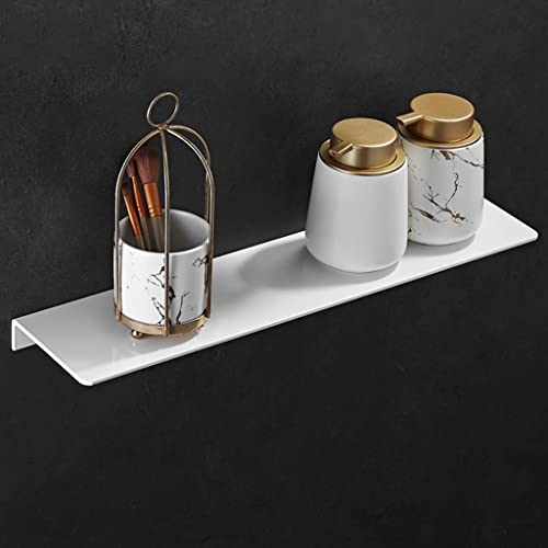 GDHKDDFL Badezimmer-Aufbewahrungsregal Wandmontiertes schwebendes Lagerregal for Kosmetika und Gewürze - Verdicktes massives Aluminium(50Cm Punch Free) von GDHKDDFL
