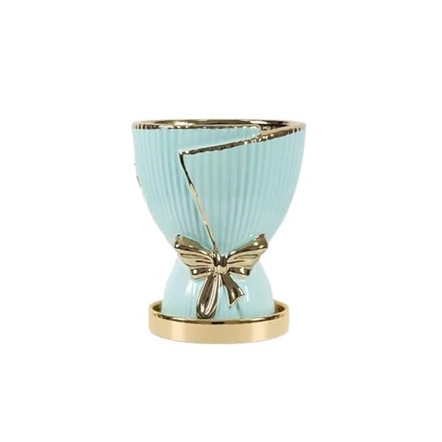 GDHKDDFL Dekorative Pflanzgefäße Luxus-Stil Keramik mit Tretlager Kreative personalisierte Topf Haushalt Tulpe(Blue) von GDHKDDFL