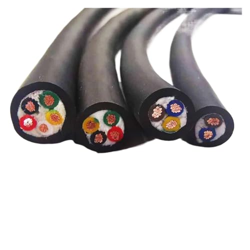 GDHKDDFL Kfz-Kabel 5 m 5-adriges 6-adriges Biegeschleppkettenkabel aus reinem Kupfer mit hoher Flexibilität 26 24 22 20 18 17 15 13 AWG CNC-Kabel Roboterarmdraht(13 Awg 2.5mm,6 cores) von GDHKDDFL