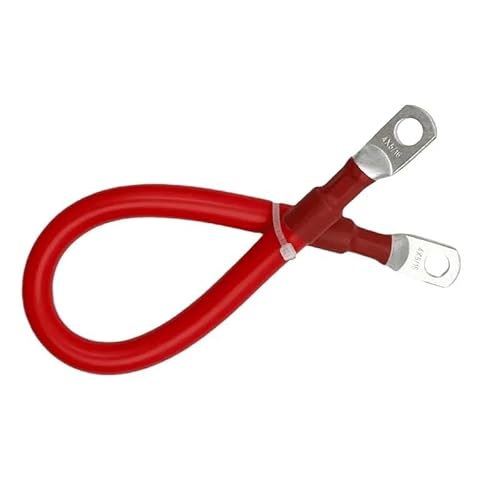 GDHKDDFL Kfz-Kabel M8-Rot Sehr Weiche Silikon Kabel Automotriz Draht Mit Lug M6 M8 M10 Ring Terminal 0 2 4 6 8 AWG Schwarz rot for Inverter Auto Solar(4 AWG,30CM) von GDHKDDFL