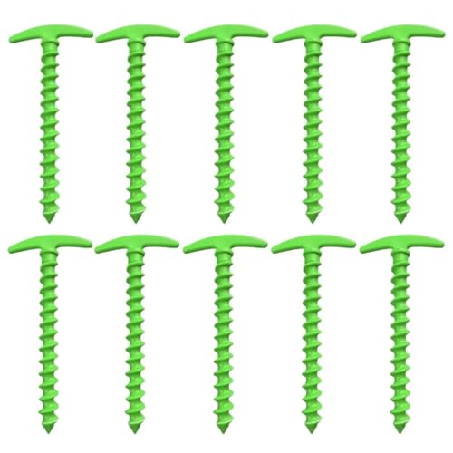 GDHKDDFL Zeltpflöcke mit Haken 10Pcs Outdoor Camping Zelt Heringe Boden Nägel Schraube Anker Stakes Pegs Wandern Zelt Heringe Garten Boden Nagel Pins Zubehör(Green) von GDHKDDFL