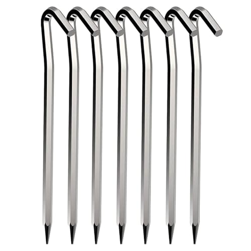 GDHKDDFL Zeltpflöcke mit Haken 12Pcs 6mm x 180mm Zelt Heringe Aluminium Metall Heavy Duty Stakes Outdoor Camping GDHKDDFL Zeltpflöcke mit Haken 12Pcs 6mm x 180mm Zelt Heringe Aluminium Metall Heavy Duty Stakes Outdoor Camping von GDHKDDFL
