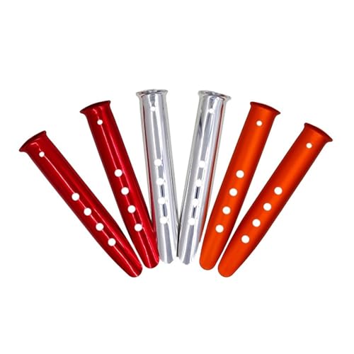 GDHKDDFL Zeltpflöcke mit Haken 2 4 6 Stück Camping-Zelt-Heringe, U-förmige Heringe for Outdoor-Strand, Schnee, Sand, Aluminium-Zeltzubehör, 23 cm, Legierung, Sand-Erdnägel(Silver,6pcs) von GDHKDDFL