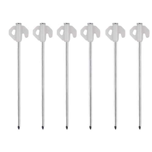 GDHKDDFL Zeltpflöcke mit Haken 6/12 Stück Outdoor Camping Leuchtende Bodennagel Seilpfahl Stahlnägel Strandüberdachung Großes Zelt Winddichtes Campingzubehör(6 Pcs) von GDHKDDFL