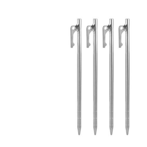 GDHKDDFL Zeltpflöcke mit Haken 6Pcs Titan Legierung Heavy Duty Zelt Heringe Outdoor Camping Zelt Stakes Robust Baldachin Nägel Boden Pins(20cm 4pcs) von GDHKDDFL