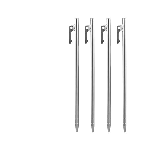 GDHKDDFL Zeltpflöcke mit Haken 6Pcs Titan Legierung Heavy Duty Zelt Heringe Outdoor Camping Zelt Stakes Robust Baldachin Nägel Boden Pins(24cm 4pcs) von GDHKDDFL