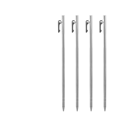 GDHKDDFL Zeltpflöcke mit Haken 6Pcs Titan Legierung Heavy Duty Zelt Heringe Outdoor Camping Zelt Stakes Robust Baldachin Nägel Boden Pins(30cm 4pcs) von GDHKDDFL