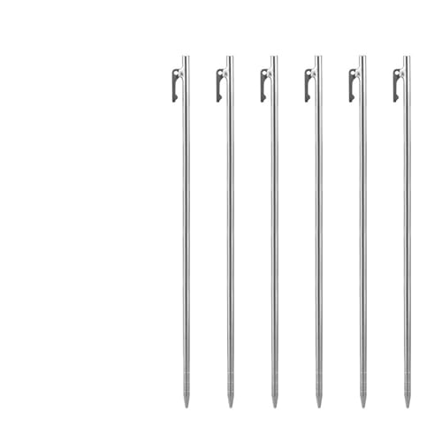 GDHKDDFL Zeltpflöcke mit Haken 6Pcs Titan Legierung Heavy Duty Zelt Heringe Outdoor Camping Zelt Stakes Robust Baldachin Nägel Boden Pins(40cm 6pcs) von GDHKDDFL