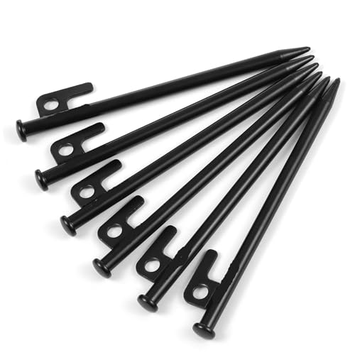 GDHKDDFL Zeltpflöcke mit Haken 8 zoll/12 Zoll Outdoor Zelt Heringe Heavy Duty Stahl Zelt Heringen for Camping Picknick Baldachin Markise Zelt Zubehör(20cm 8in) von GDHKDDFL