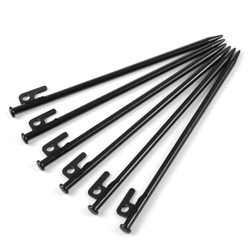 GDHKDDFL Zeltpflöcke mit Haken 8 zoll/12 Zoll Outdoor Zelt Heringe Heavy Duty Stahl Zelt Heringen for Camping Picknick Baldachin Markise Zelt Zubehör(30cm 12in) von GDHKDDFL