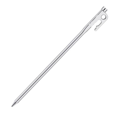 GDHKDDFL Zeltpflöcke mit Haken Campingzubehör 20/25/30/35 cm Zeltheringe Edelstahl Outdoor Zeltnägel Bodennagel Zeltausrüstung Werkzeug 1 Stück(30CM) von GDHKDDFL