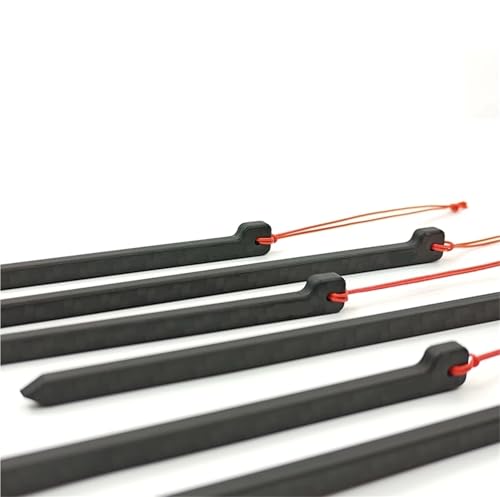 GDHKDDFL Zeltpflöcke mit Haken [HODR] Carbon Peg Zelt Heringe Heringe Carbon Fiber 12cm 3,7g Ultraleicht Rucksackreisen Zelt Nägel Outdoor Camping Ausrüstung Wandern(12pcs) von GDHKDDFL