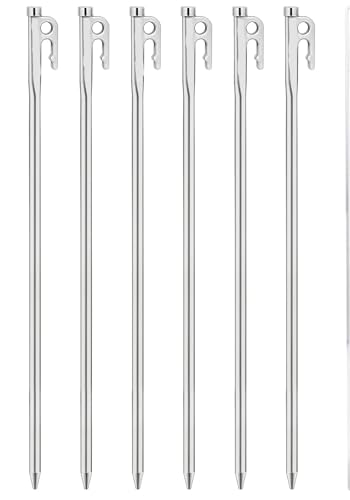 GDHKDDFL Zeltpflöcke mit Haken Robuste Zeltheringe aus Stahl mit Haken- und Lochdesign for Outdoor-Rucksacktouren und Campingzeltüberdachungen(20cm) von GDHKDDFL