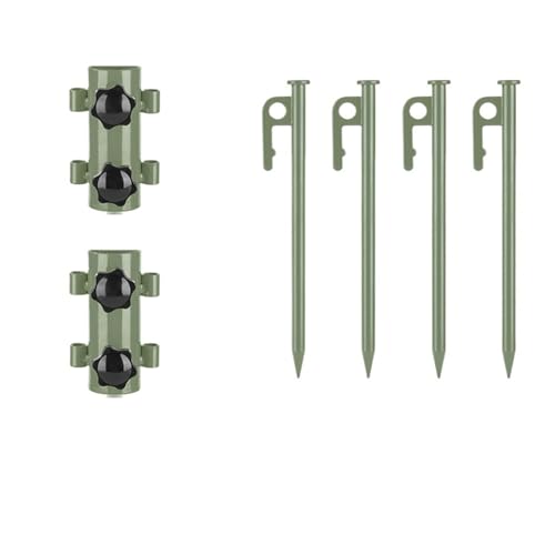 GDHKDDFL Zeltpflöcke mit Haken Tragbarer Zelthalter, Zeltnägel-Set, Überdachungsstange, festes Rohr, verstärkter, winddichter Markisenstangenhalter for Outdoor-Camping und Angeln(Green) von GDHKDDFL