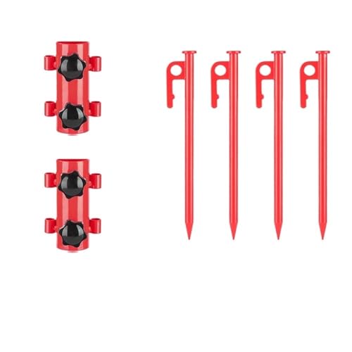 GDHKDDFL Zeltpflöcke mit Haken Tragbarer Zelthalter, Zeltnägel-Set, Überdachungsstange, festes Rohr, verstärkter, winddichter Markisenstangenhalter for Outdoor-Camping und Angeln(Red) von GDHKDDFL