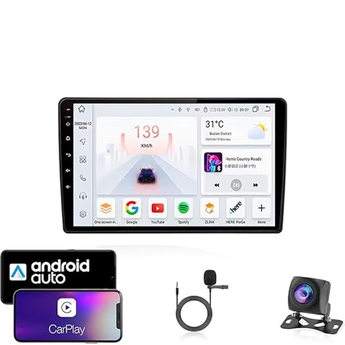 Android 14 Autoradio Stereo Für Audi TT Skoda Fabia 2 2008-2013 Plug-and-Play 2 DIN 9 Zoll Touchscreen mit Bildschirm Rückfahrkamera WiFi USB SWC Spiegel Link-Player Unterstützt Android und Carplay(4 von GDJCFDC