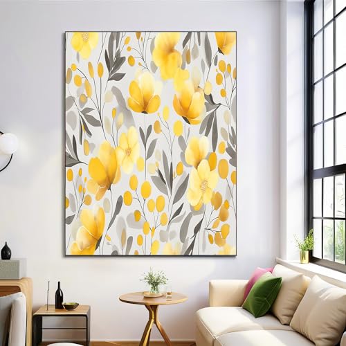 GDJSMIN 3D Wandbild - 50×70 cm Deko für Wohnzimmer in Gelb, Wanddeko,Aquarell Gelbes Blumenmuster,Leinwandbild Flur Dekoration,Böhmischer Stil GDJSMIN 3D Wandbild - 50×70 cm Deko für Wohnzimmer in Gelb, Wanddeko,Aquarell Gelbes Blumenmuster,Leinwandbild Flur Dekoration,Böhmischer Stil von GDJSMIN