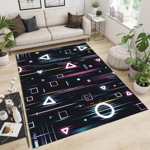 GDJSMIN Abstraktes Liniendesign Teppich Wohnzimmer 160×230cm Teppich Geometrische Spielsymbole Schlafzimmer Kurzflor Waschbarer Teppiche für Kinderzimmer Wohnzimmer,Rosa GDJSMIN Abstraktes Liniendesign Teppich Wohnzimmer 160×230cm Teppich Geometrische Spielsymbole Schlafzimmer Kurzflor Waschbarer Teppiche für Kinderzimmer Wohnzimmer,Rosa von GDJSMIN