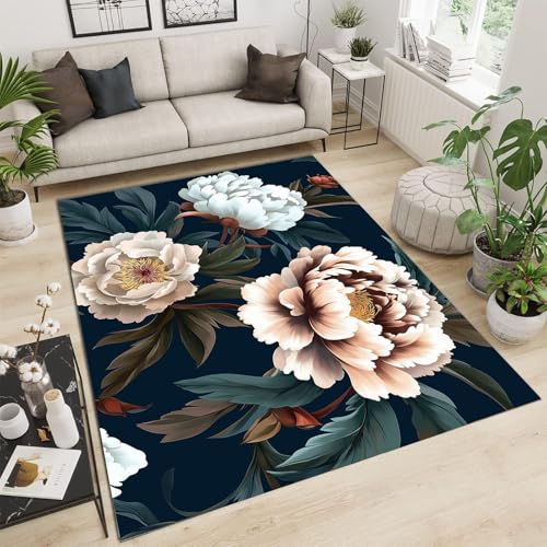 GDJSMIN Chinesischer Malstil Teppich Wohnzimmer 90×150cm Teppich Pfingstrosenillustration Schlafzimmer Kurzflor Waschbarer Teppiche für Kinderzimmer Wohnzimmer,Pfirsichbeige GDJSMIN Chinesischer Malstil Teppich Wohnzimmer 90×150cm Teppich Pfingstrosenillustration Schlafzimmer Kurzflor Waschbarer Teppiche für Kinderzimmer Wohnzimmer,Pfirsichbeige von GDJSMIN