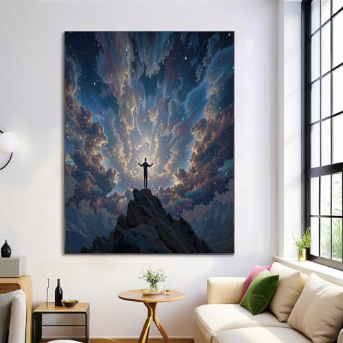 GDJSMIN Leinwand Bilder, Fantasy-Stil Wandbilder, Klassisch Wand Deko Wohnzimmer Schlafzimmer Badezimmer Küche, Zimmer Deko Aesthetic, Kosmische Sternenhimmel-Szene, 40×50 cm GDJSMIN Leinwand Bilder, Fantasy-Stil Wandbilder, Klassisch Wand Deko Wohnzimmer Schlafzimmer Badezimmer Küche, Zimmer Deko Aesthetic, Kosmische Sternenhimmel-Szene, 40×50 cm von GDJSMIN