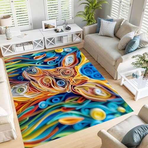 GDJSMIN Teppich Supersoft Kurzflor-Teppich Fantasy-Kunst-Illustration, Tiere Hirschmuster Waschbar Für Wohnzimmer Schlafzimmer Jugendzimmer Marineblau 200×300Cm GDJSMIN Teppich Supersoft Kurzflor-Teppich Fantasy-Kunst-Illustration, Tiere Hirschmuster Waschbar Für Wohnzimmer Schlafzimmer Jugendzimmer Marineblau 200×300Cm von GDJSMIN