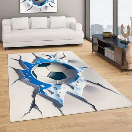 GDJSMIN Teppich Wohnzimmer Abstrakten Fußball in den Ritzen Mustern 140 x 200cm - Kurzflor Teppich Schlafzimmer Pflegeleicht und Extra Weich - Teppich für Küche Esszimmer Kinderzimmer Läufer Flur GDJSMIN Teppich Wohnzimmer Abstrakten Fußball in den Ritzen Mustern 140 x 200cm - Kurzflor Teppich Schlafzimmer Pflegeleicht und Extra Weich - Teppich für Küche Esszimmer Kinderzimmer Läufer Flur von GDJSMIN