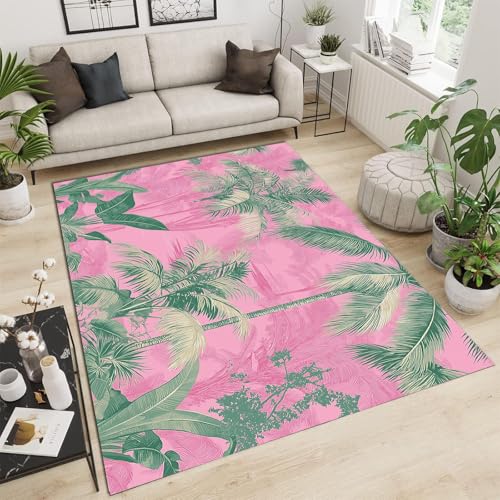 GDJSMIN Tropische Dschungellandschaft Teppich Wohnzimmer 180×270cm Teppich Palmen Pflanzen Schlafzimmer Kurzflor Waschbarer Teppiche für Kinderzimmer Wohnzimmer,Knalliges Pink GDJSMIN Tropische Dschungellandschaft Teppich Wohnzimmer 180×270cm Teppich Palmen Pflanzen Schlafzimmer Kurzflor Waschbarer Teppiche für Kinderzimmer Wohnzimmer,Knalliges Pink von GDJSMIN