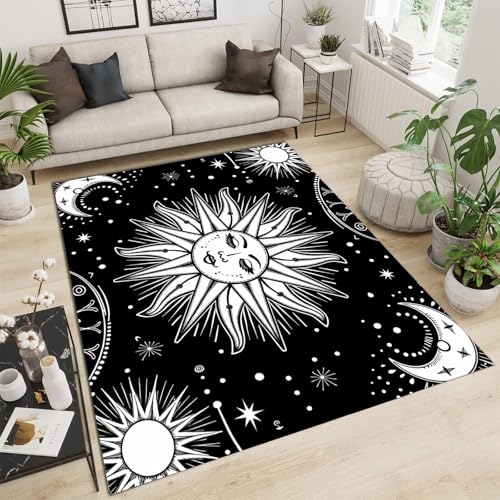 GDJSMIN Universum-Thema Teppich,180×270cm, Wohnzimmerteppich Himmlisches Sonnenelement Schlafzimmerteppich Waschbarerteppich Rutschfester Teppich für Küche,Flur Esszimmer,Schwarz GDJSMIN Universum-Thema Teppich,180×270cm, Wohnzimmerteppich Himmlisches Sonnenelement Schlafzimmerteppich Waschbarerteppich Rutschfester Teppich für Küche,Flur Esszimmer,Schwarz von GDJSMIN