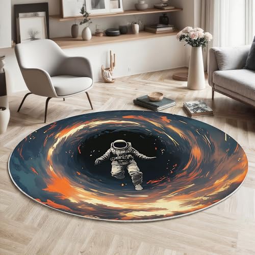 GDJSMIN Waschbarer Teppich Rund 60Cm Astronauten-Illustration Teppiche Schlafzimmer - Waschbarer Kurzflor-Runder Teppich Mit Rutschfester Unterseite Für Esszimmer & Sund Kinderzimmer Orange Farbe GDJSMIN Waschbarer Teppich Rund 60Cm Astronauten-Illustration Teppiche Schlafzimmer - Waschbarer Kurzflor-Runder Teppich Mit Rutschfester Unterseite Für Esszimmer & Sund Kinderzimmer Orange Farbe von GDJSMIN
