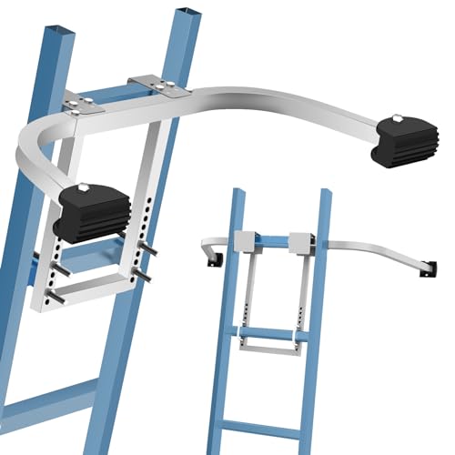 Leiterstabilisator – Zubehör für ausziehbare Leiterstabilisatoren zur Unterstützung von Dachrinnen, Wandleiter-Abstandhalter aus Aluminium mit rutschfesten Gummifüßen, robuster Leiterschutz (Silber) von GDJZXD