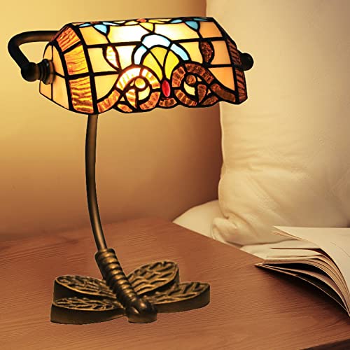 GDLight Barock Bankers Lampe Tiffany Stil Buntglas Nachtlichter Eisen Libelle Basis Tischlampe für Kinder Schlafzimmer Wohnzimmer Cafe Bar, W8 H10,Beige GDLight Barock Bankers Lampe Tiffany Stil Buntglas Nachtlichter Eisen Libelle Basis Tischlampe für Kinder Schlafzimmer Wohnzimmer Cafe Bar, W8 H10,Beige von GDLight