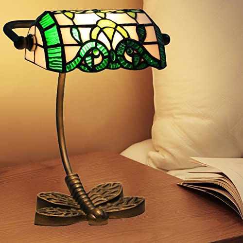 GDLight Barock Bankers Lampe Tiffany Stil Buntglas Nachtlichter Eisen Libelle Basis Tischlampe für Kinder Schlafzimmer Wohnzimmer Cafe Bar, W8 H10,Grün GDLight Barock Bankers Lampe Tiffany Stil Buntglas Nachtlichter Eisen Libelle Basis Tischlampe für Kinder Schlafzimmer Wohnzimmer Cafe Bar, W8 H10,Grün von GDLight