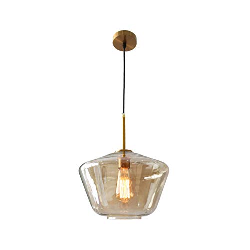 GDLight Nachtpendelleuchten Moderne Minimalism Eisen Mini Deckenhängeleuchten mit transparentem Glasschirm für Schlafzimmer Insel Dinning Room, E27,C von GDLight