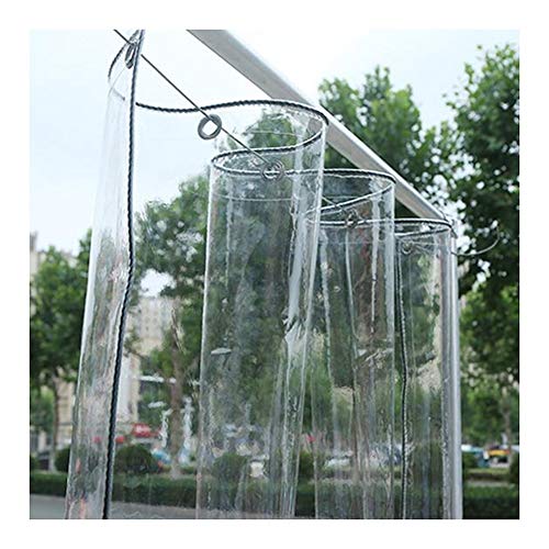 Artiz PVC Transparent Plane Abdeckplane Gewebeplane Schwerlast Wetterresistent Draussen Klar Wasserdicht Vorhang Mit Ösen Gartenmöbel Abdeckungen,550gsm (Color : Klar, Size : 2.1x3.2m) von GDMING-Wasserdichter Gartenplane