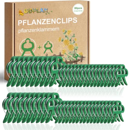 80 Pflanzenclips Pflanzenklammern für Rankhilfe Tomaten, Rosen, Gurken und andere Rankpflanzen – Besonders einfache Rankhilfe für Pflanzen (30Große+50Klein) von GDPLAN