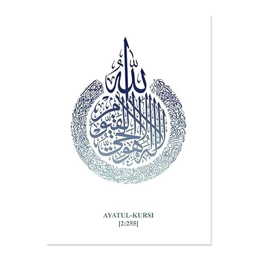 GDPOOTREE Islamische Blaue Taschkent-Moschee, Muslimische Poster, Leinwand, Meeresmond, Malerei, Wand-Kunstdruck, Bild Für Wohnzimmer, Inneneinrichtung, Heimdekoration 30X40Cm No Frame von GDPOOTREE