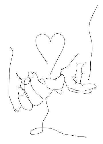 Mutter Und Töchter Sohn Kunst Strichzeichnung Poster Abstrakt Minimalistisch Dekorative Bilder Wandkunst Leinwandbild Malerei 40X50Cm Kein Rahmen von GDPOOTREE