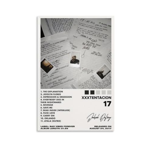 GDROBH XXXTentacion 17 Ölgemälde-Kunstwerke sind langlebig, wasserdicht und leicht zu reinigen in Zimmern, Wohnzimmer, Schlafzimmer, Küche und einfach zu montieren, ungerahmt, 30 x 45 cm von GDROBH